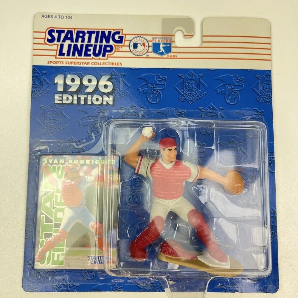 Starting Lineup 1996 Ivan Rodriguez Texas Rangers Action Figure Card